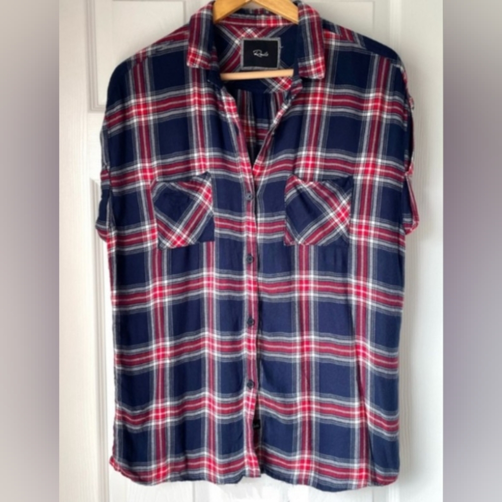 Rails Britt, Plaid Cap Cuffed Sleeve, M